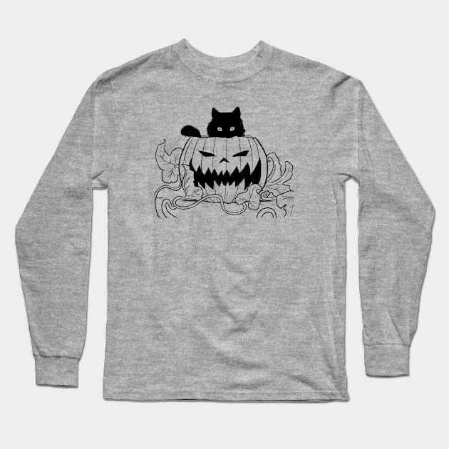 Halloween cat Long Sleeve T-Shirt by Brenna-Ivy Art